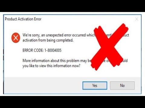 fsx activation error 1 80004005